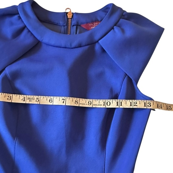 TED BAKER KIPP NEOPRENE ROYAL BLUE SKATER DRESS SIZE 2 - Picture 14 of 16
